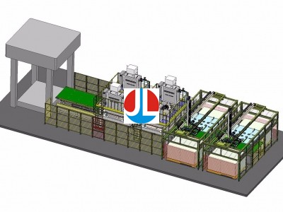 Automobile carpet oil temperature heating molding production line